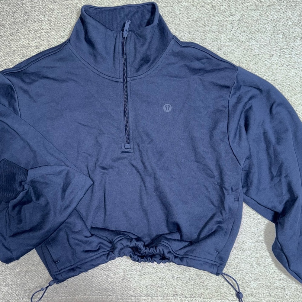 Lululemon COTTON TERRY TENNIS HALF
ZIP BLUE BLUE